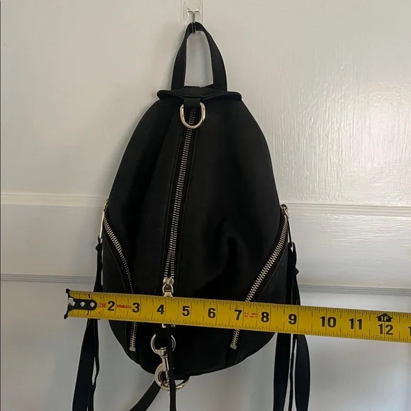 Rebecca Minkoff Julian backpack soft black suede leather and gold hardware - Picture 7 of 9
